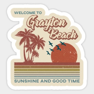 Grayton Beach Retro Sunset - Grayton Beach Sticker